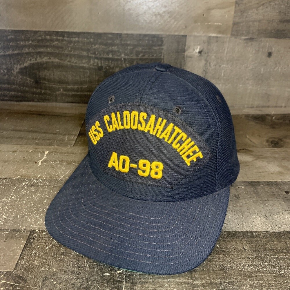 Vintage USS CALOOSAHATCHEE AO 98 NAVY Patch Snapback New Era Hat Cap